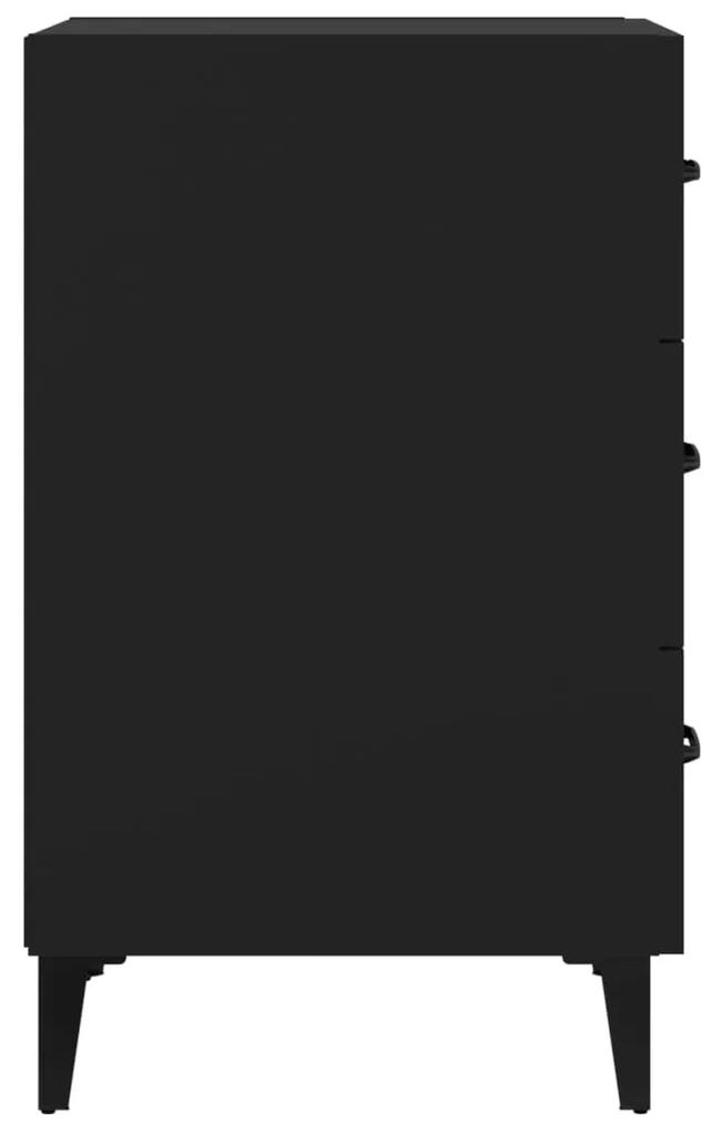 vidaXL Κομοδίνο Μαύρο 40 x 40 x 66 εκ. από Επεξεργασμένο Ξύλο