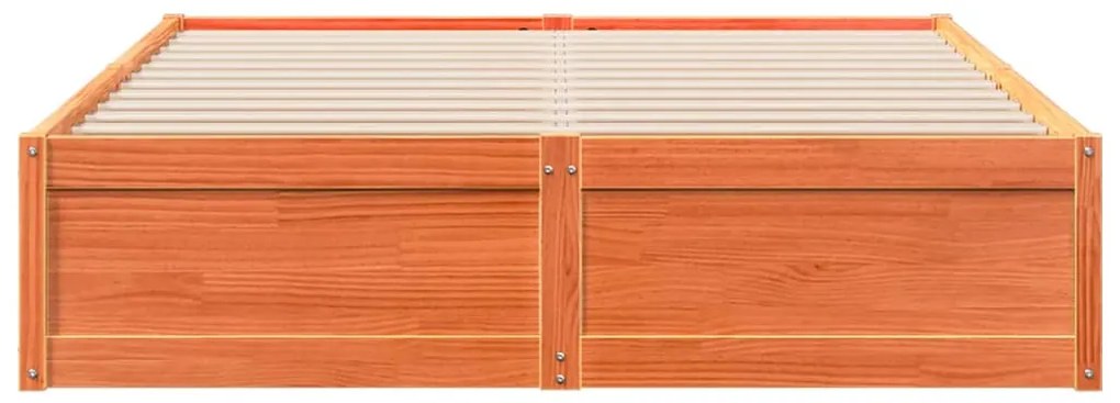 vidaXL Σκελετός Κρεβατιού Χωρίς Στρώμα Καφέ 140x190 Μασίφ Ξύλο Πεύκου