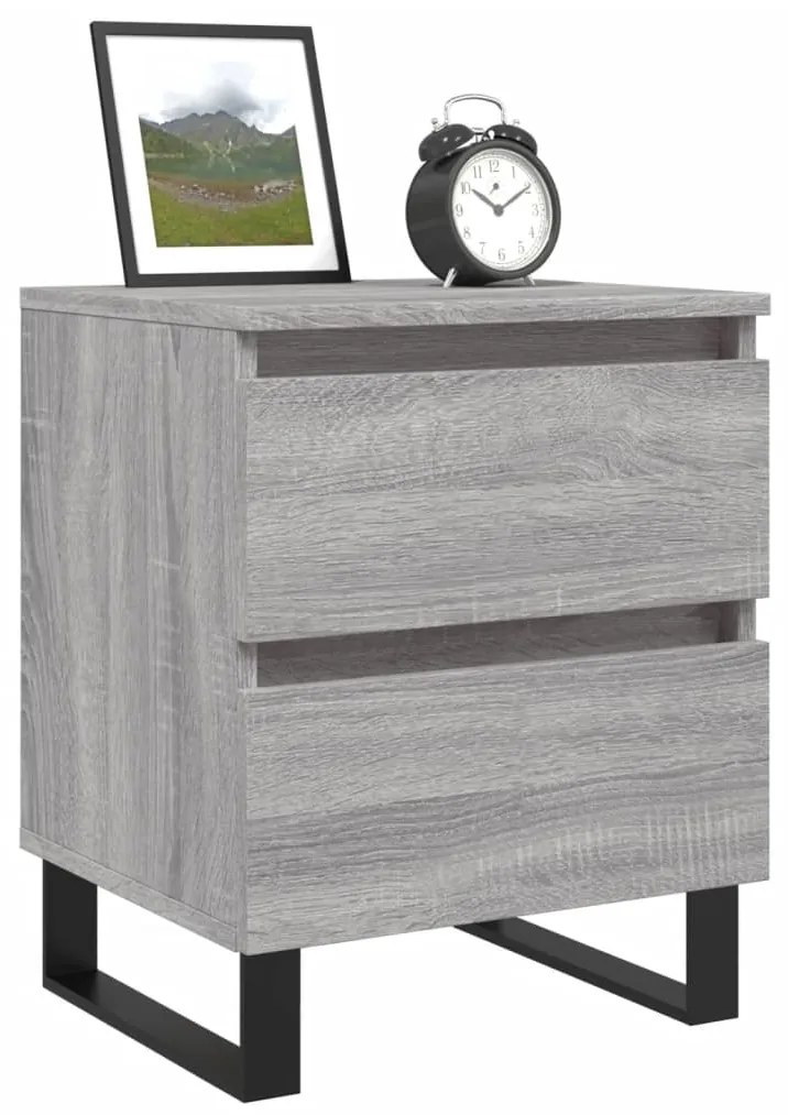 vidaXL Κομοδίνο Γκρι Sonoma 40 x 35 x 50 εκ. από Επεξεργασμένο Ξύλο