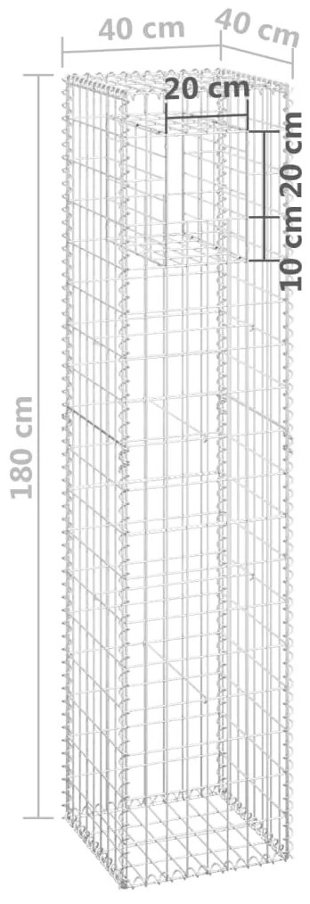 vidaXL Συρματοκιβώτιο Στύλος 40 x 40 x 180 εκ. Σιδερένιο