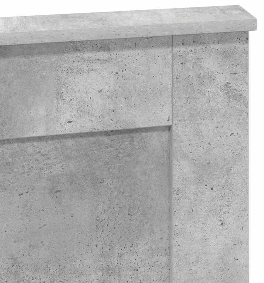 vidaXL Κεφαλάρι με κεφαλάρι Σκυρόδεμα Γκρι 135 cm Επεξεργασμένο ξύλο