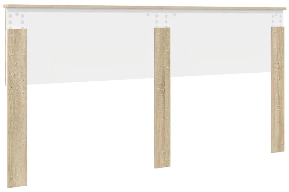 vidaXL Κεφαλάρι με κεφαλάρι Δρύς Sonoma 180 cm Επεξεργασμένο ξύλο