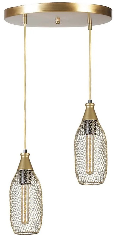 Φωτιστικό Οροφής Rio 941RTN1248 Φ25x70cm 2xE27 40W Gold Opviq