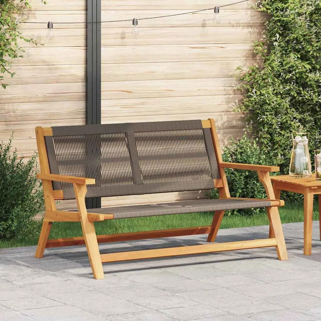 vidaXL Παγκάκι Κήπου Γκρι 76x122x73 εκ, Φτιαγμένο από μασίφ ξύλο ακακίας.