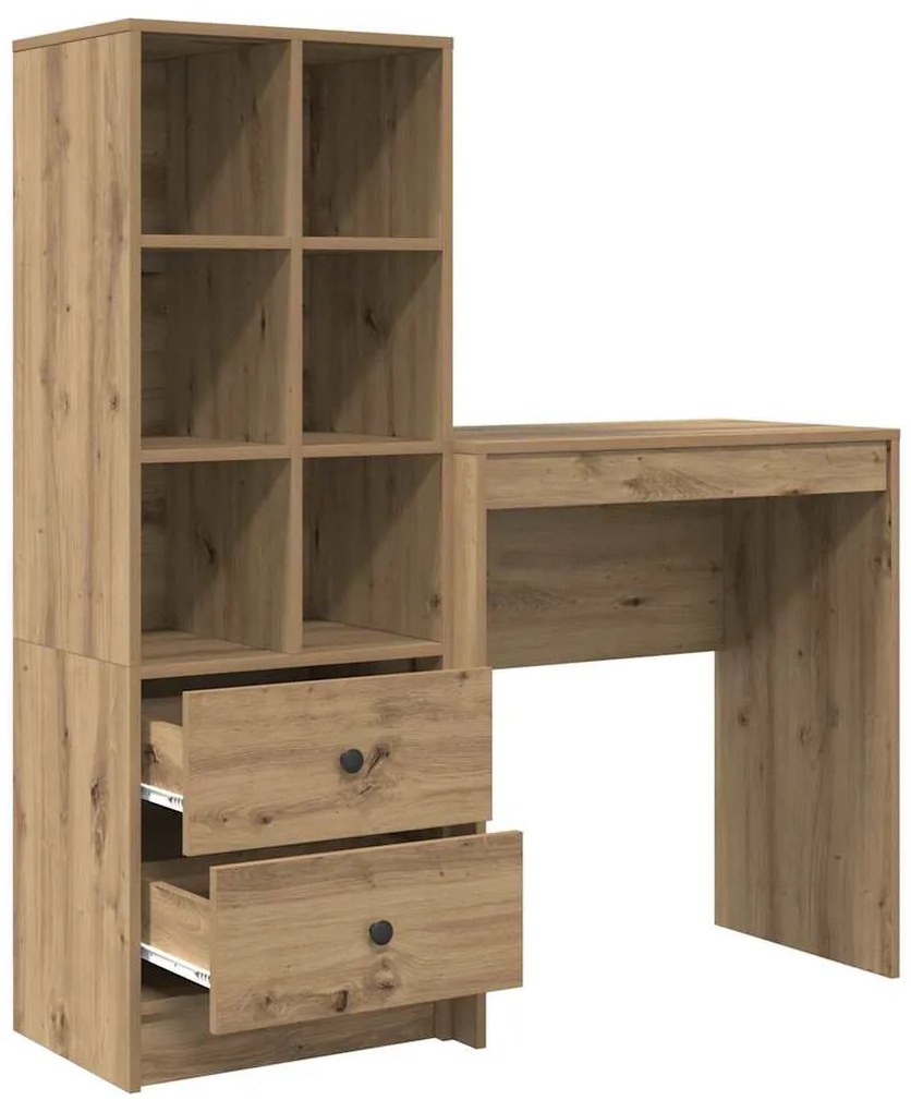 vidaXL Γραφείο με αποθηκευτικό χώρο με συρτάρι 2 pcs artisan δρυς