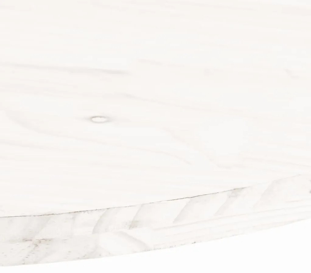 vidaXL Επιφάνεια Τραπεζιού Οβάλ Λευκή 100x50x2,5 εκ. Μασίφ Ξύλο Πεύκου