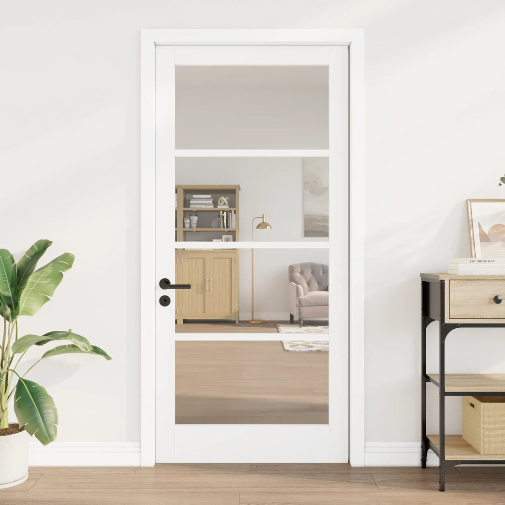 vidaXL Εσωτερική Πόρτα με Γυαλί "ORKDAL" Λευκή 93x202x4 εκ.
