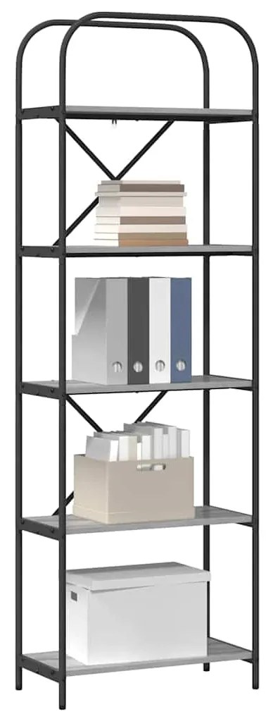 vidaXL Ράφι Βιβλίων Γκρι sonoma 60 x 30 x 183 εκ Επεξεργασμένο ξύλο