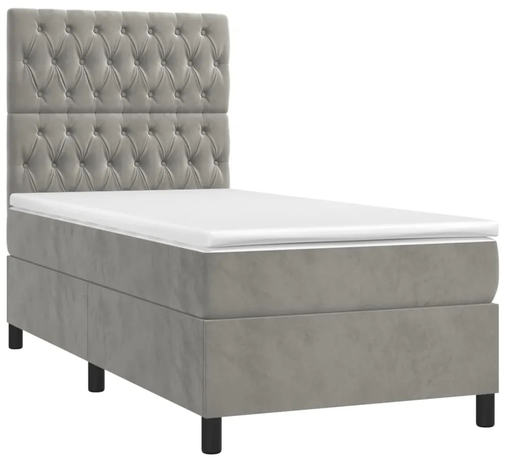 ΚΡΕΒΑΤΙ BOXSPRING ΜΕ ΣΤΡΩΜΑ ΑΝΟΙΧΤΟ ΓΚΡΙ 90X200 ΕΚ. ΒΕΛΟΥΔΙΝΟ 3143181