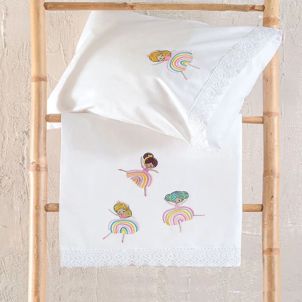 Σεντόνια Βρεφικά Rainbow Girls (Σετ 3τμχ) Multi Ρυθμός Cradle 105x160cm 100% Βαμβάκι