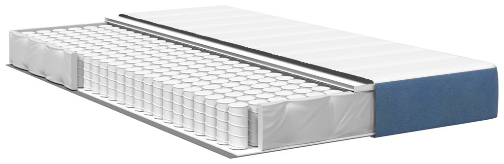 vidaXL Στρώμα Pocket Spring Μπλε Μεσαίο 120x200x20 εκ Υφασμάτινο