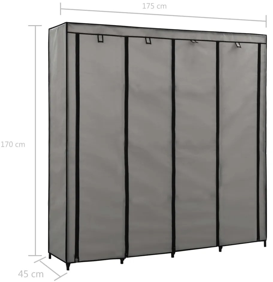 ΝΤΟΥΛΑΠΑ ΜΕ 4 ΑΠΟΘΗΚΕΥΤΙΚΑ ΤΜΗΜΑΤΑ ΓΚΡΙ 175 X 45 X 170 ΕΚ. 282448