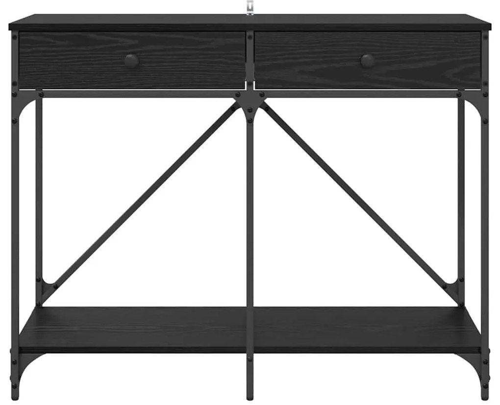 vidaXL Τραπέζι κονσόλας με συρτάρι Μαύρη Οξυά 100 x 39 x 78,5 εκ