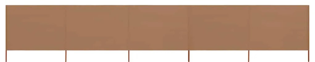 vidaXL Προστατευτικό Αέρα με 5 Πάνελ Taupe 600 x 120 εκ. Υφασμάτινο