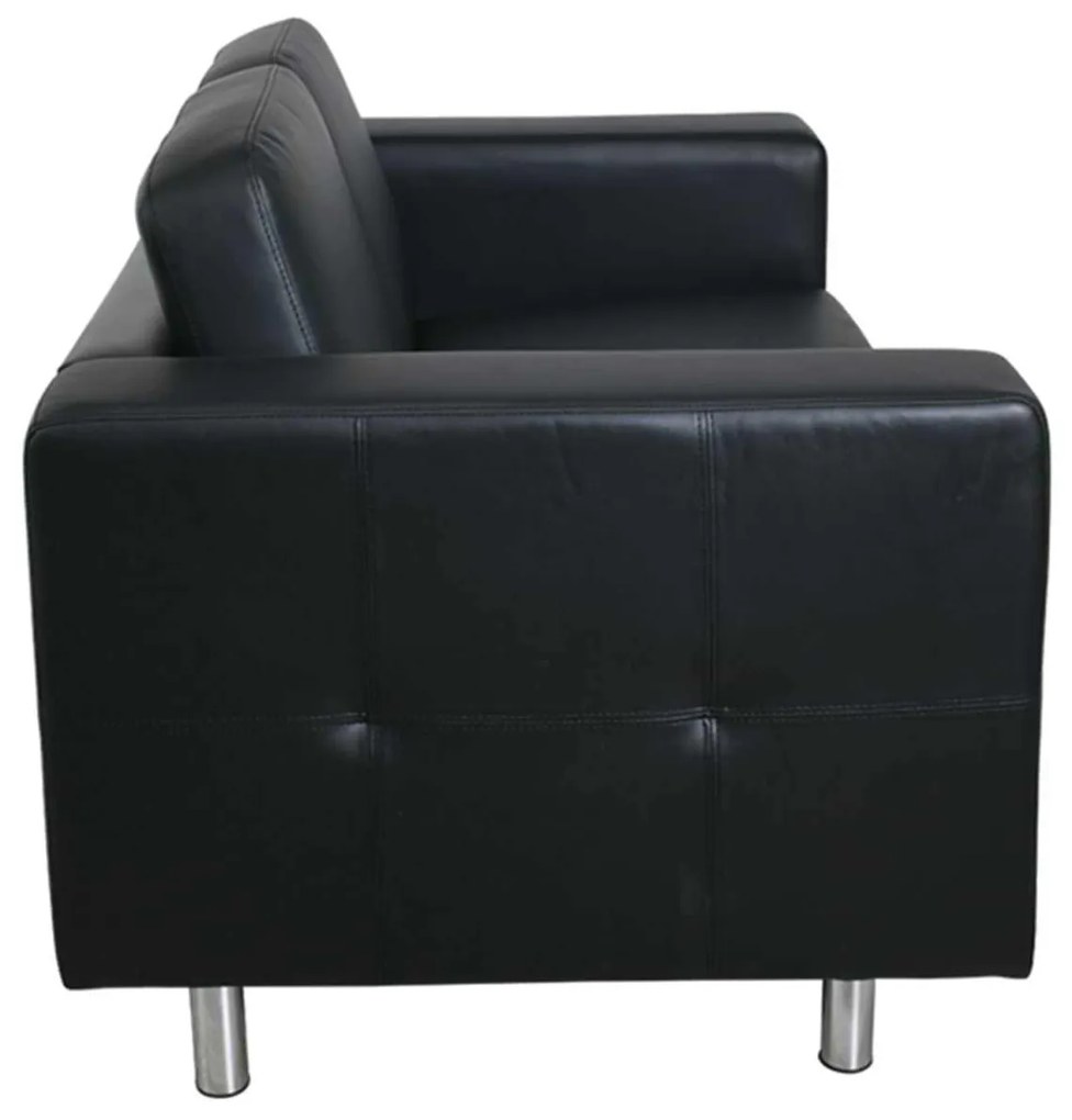 Καναπές 2 Θέσεων Alamo PU Μαύρο 145x85x82cm