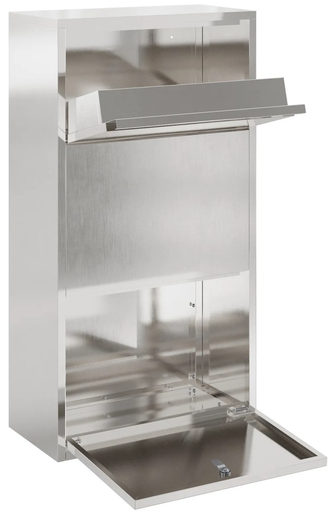 vidaXL Κουτί Ρίψης Πακέτων 44x22x82 cm Ανοξείδωτο Ατσάλι