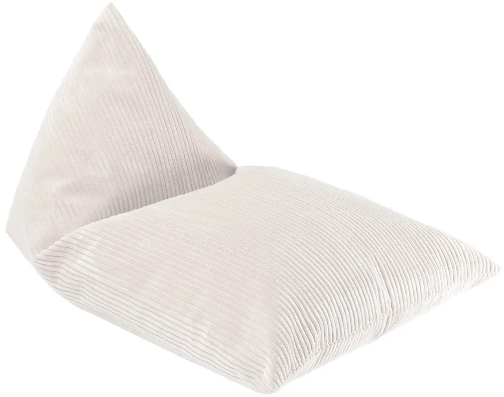 Πουφ Lounger Υφασμα Κοτλε Υπόλευκο