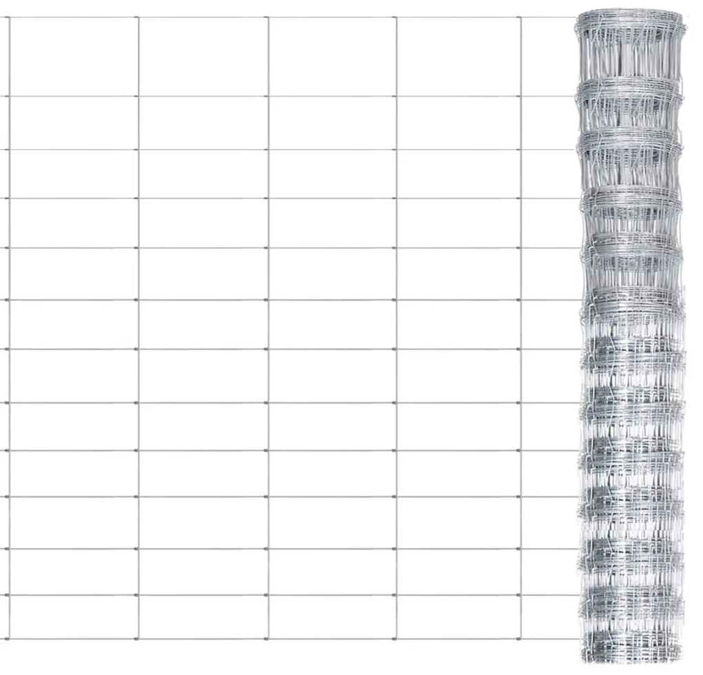 vidaXL Συρματόπλεγμα Περίφραξης Ασημί 50 x 1,25 μ. Γαλβανισμένο Ατσάλι