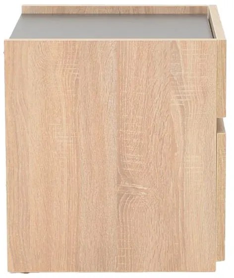 Κομοδίνο Comcie σε φυσικό με γκρι απόχρωση 50x42x45.5εκ 50x42x45.5 εκ.