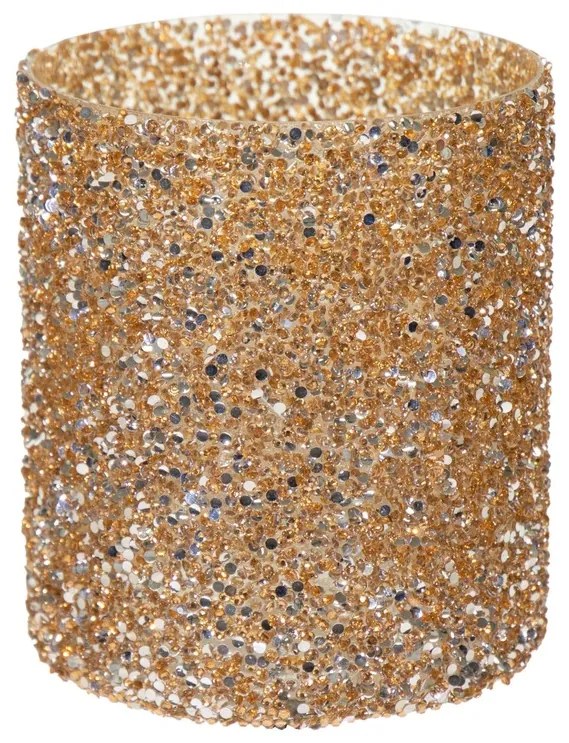 Κηροπήγιο Γυάλινο 13,5x15εκ. Strass Gold Art Et Lumiere 30547