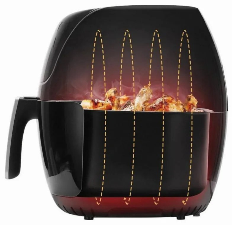 Φριτέζα Αέρος AirFryer Oliver Voltz OV51980Q, Wi-Fi, 1500W, 5 λίτρα, 8 προγράμματα, Χρησιμοποιεί ζεστό αέρα, Χρονοδιακόπτης, Μαύρο