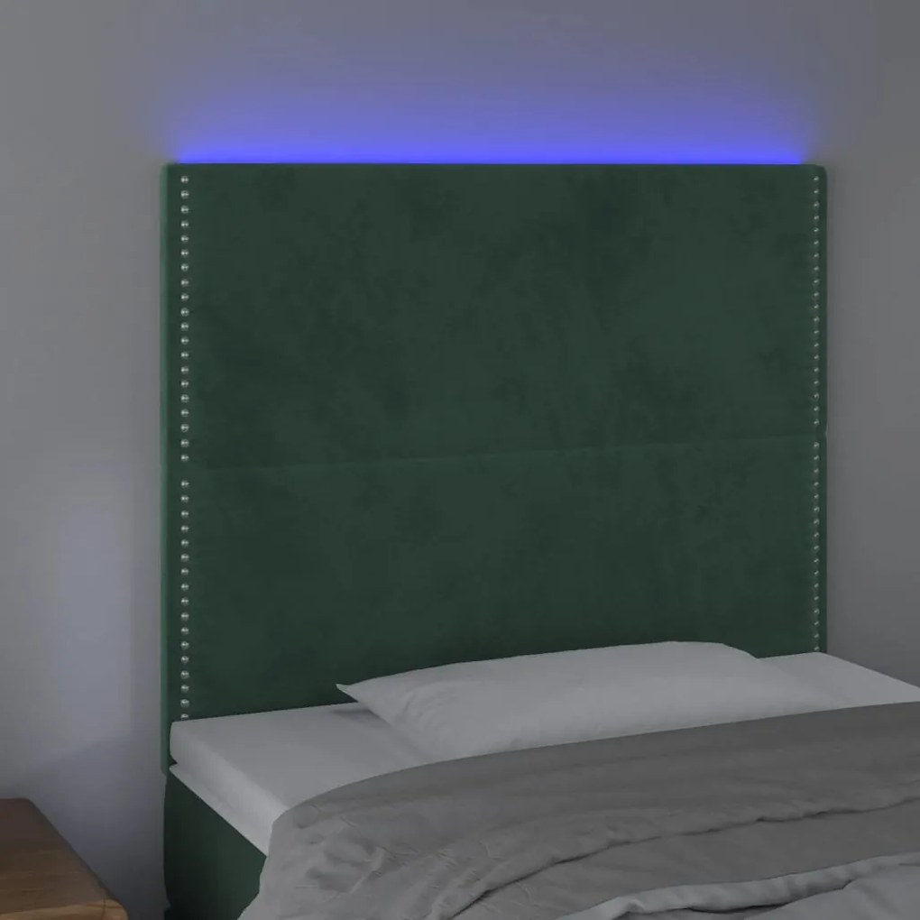 Κεφαλάρι Κρεβατιού LED Σκούρο Πράσινο 100x5x118/128 εκ. 3122329