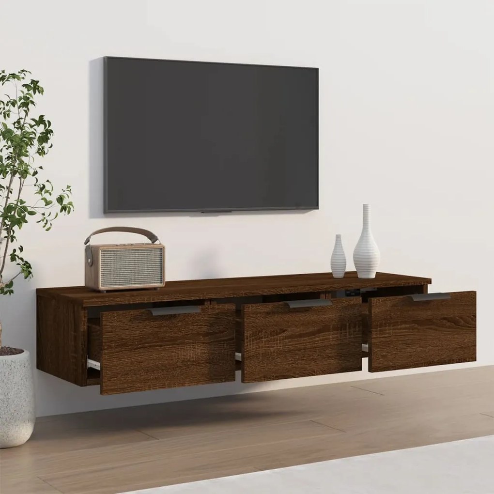 vidaXL Ντουλάπι Τοίχου Καφέ Δρυς 102x30x20 εκ. Επεξεργασμένο Ξύλο
