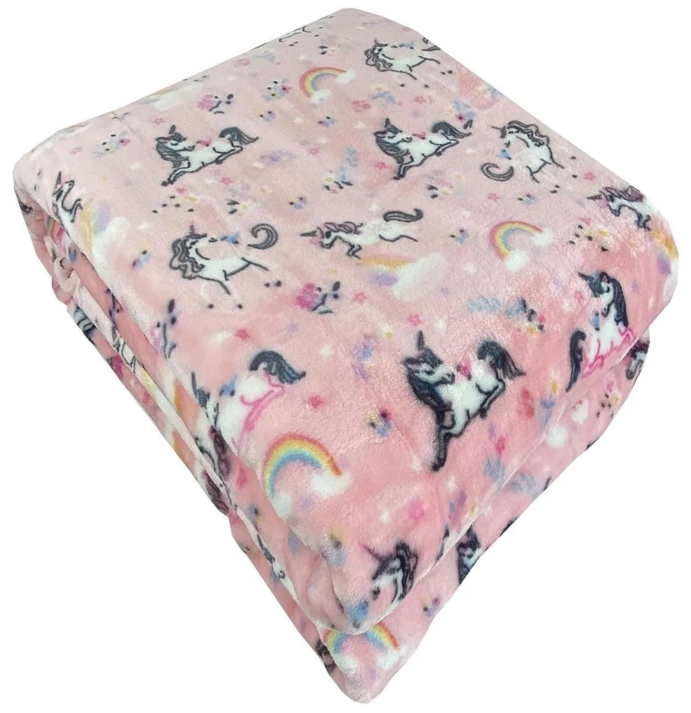 Κουβέρτα παιδική &quot;Unicorn yard&quot; βελουτέ από 100% polyester 160x220εκ.  τμχ.