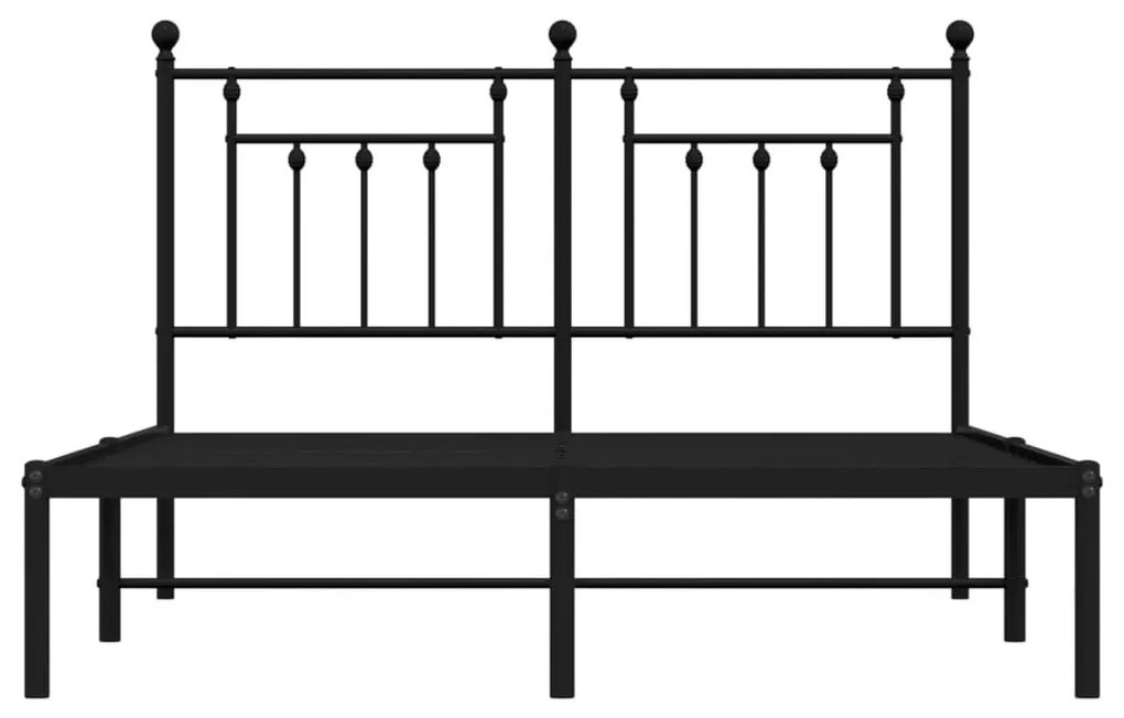 Πλαίσιο Κρεβατιού με Κεφαλάρι Μαύρο 140 x 190 εκ. Μεταλλικό - Μαύρο