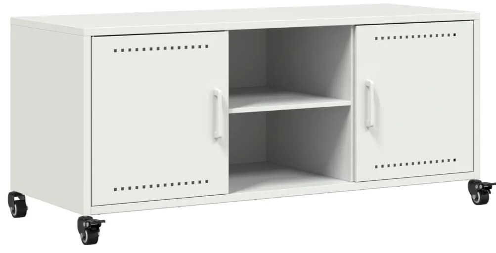 vidaXL Έπιπλο Τηλεόρασης Λευκό 100,5x39x43,5 εκ. Ατσάλι