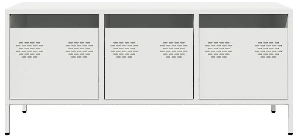vidaXL Έπιπλο Τηλεόρασης Λευκό 101,5x39x43,5 εκ. Ατσάλι Ψυχρής Έλασης