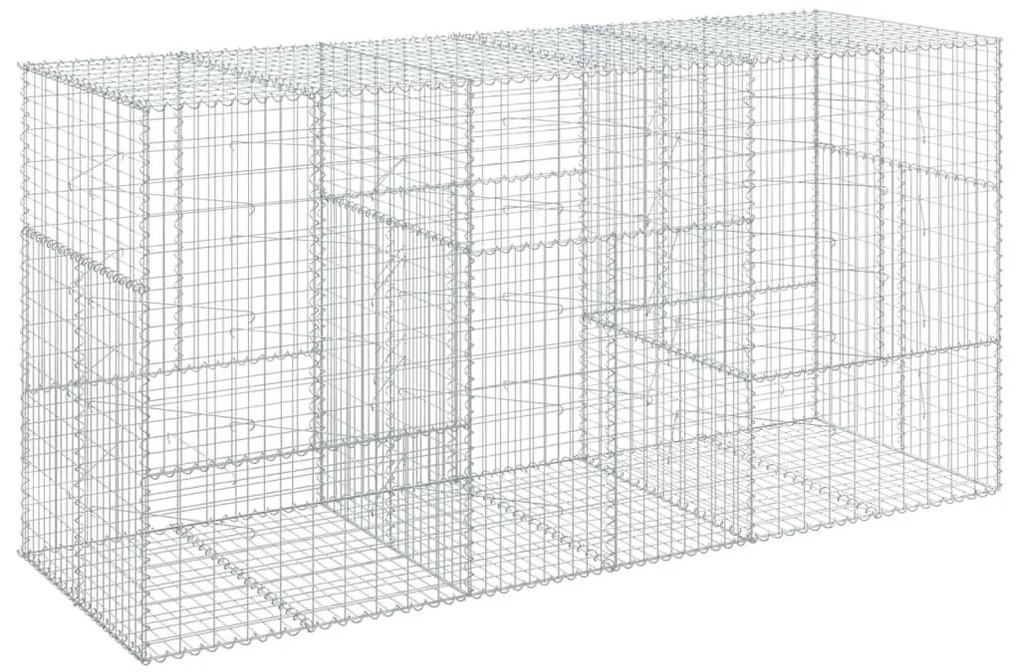 vidaXL Συρματοκιβώτιο με Κάλυμμα 300x100x150εκ από Γαλβανισμένο Χάλυβα