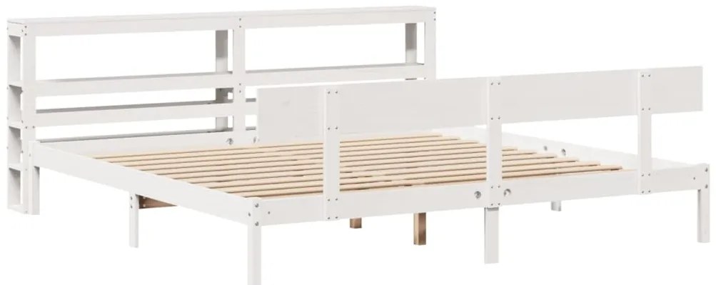 vidaXL Σκελετός Κρεβ. Χωρίς Στρώμα Λευκό 180x200 εκ Μασίφ Πεύκο