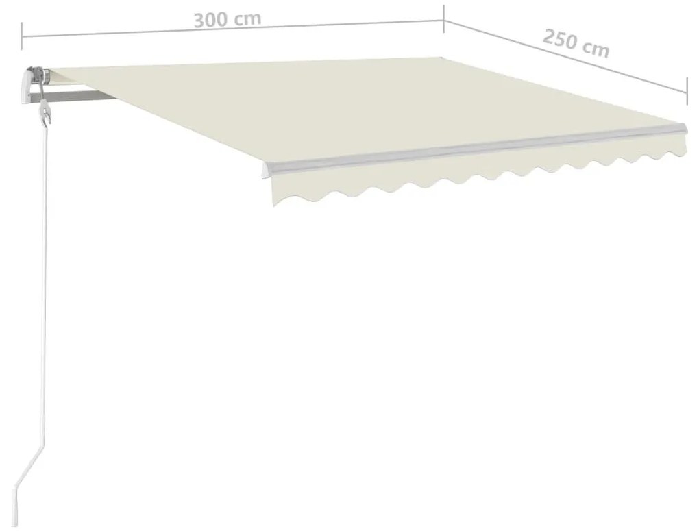 Tέντα Συρόμενη Αυτόματη Κρεμ 300 x 250 εκ. - Κρεμ