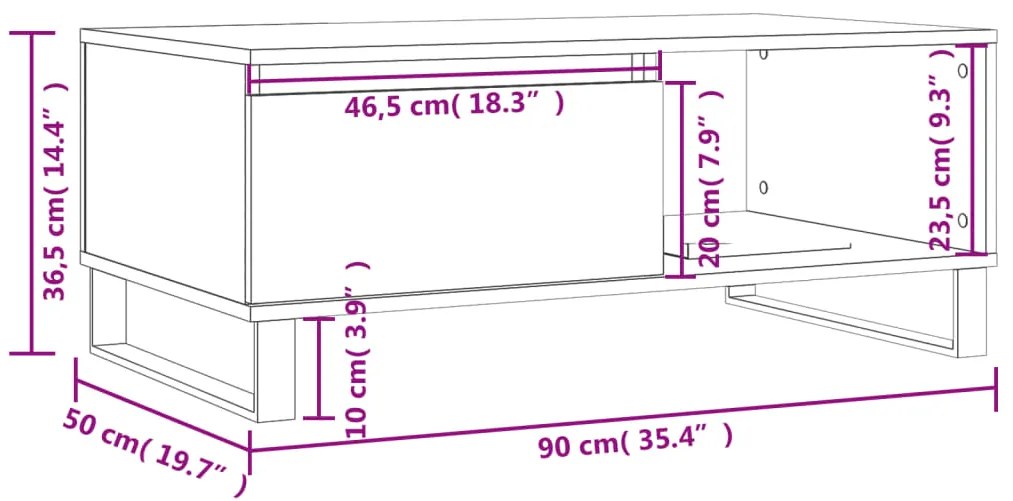 ΤΡΑΠΕΖΑΚΙ ΣΑΛΟΝΙΟΥ SONOMA ΔΡΥΣ 90X50X36,5 ΕΚ. ΕΠΕΞΕΡΓΑΣΜ. ΞΥΛΟ 830575