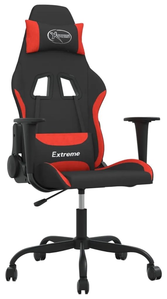 vidaXL Καρέκλα Gaming Μαύρο και κόκκινο Υφασμάτινη