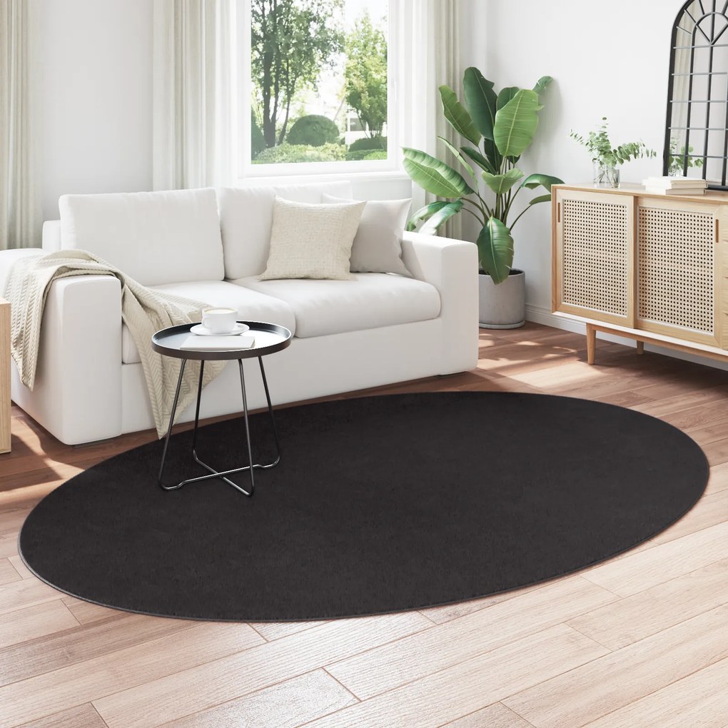 vidaXL Χαλιά "HUARTE" Μαύρο 160x230 cm Οβάλ