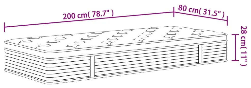 ΣΤΡΩΜΑ ΜΕ POCKET SPRINGS ΜΕΣΑΙΑ PLUS ΣΚΛΗΡΟΤΗΤΑ 80X200 ΕΚ. 372858