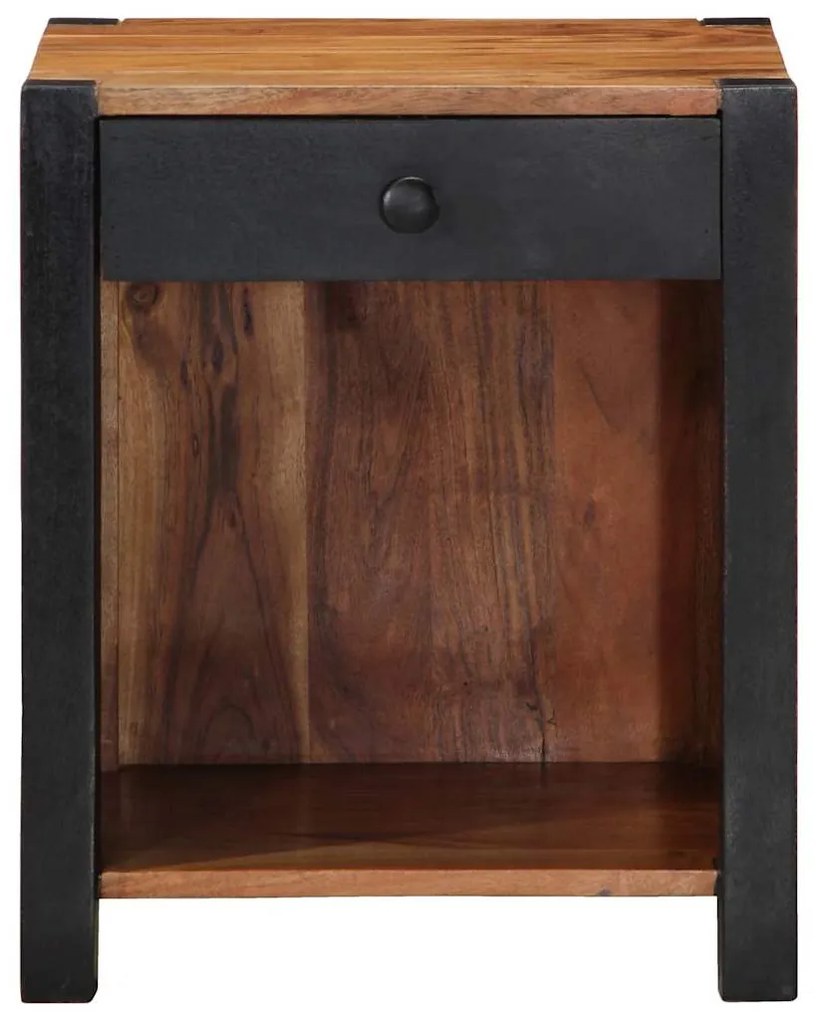 vidaXL Κομοδίνο με συρτάρι Καφέ 40 x 35 x 50 εκ. Μασίφ ξύλο ακακίας