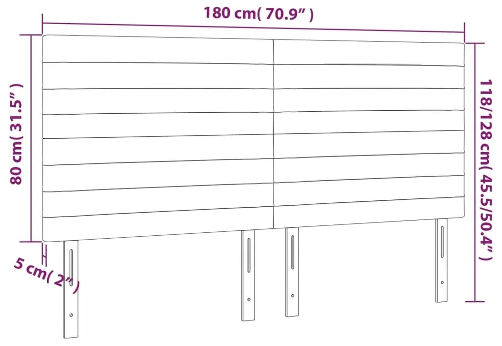 Κεφαλάρια Κρεβατιού 4 τεμ.Σκούρο Μπλε 90x5x78/88 εκ. Βελούδινο - Μπλε