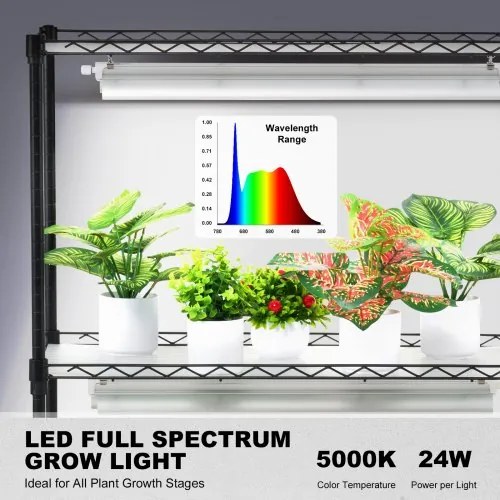 VEVOR DIY Plant Stand with Grow Lights 6 Tiers 192W 70.9&quot; Tall Plant Grow Shelf