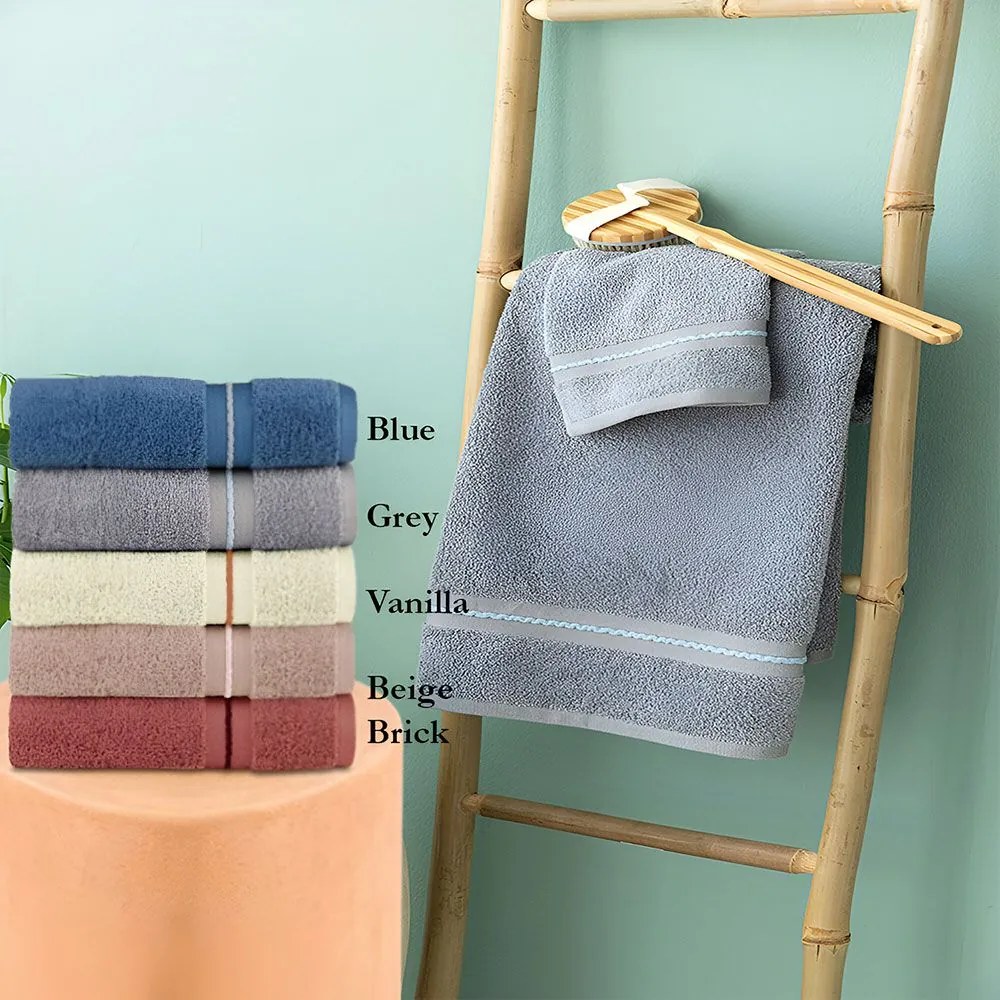 Πετσέτες Raz (Σετ 3τμχ) Vanilla Palamaiki Σετ Πετσέτες 70x140cm 100% Cotton
