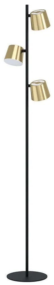 Φωτιστικό Δαπέδου Altamira 39987 26,5x24x158,5cm 3xGu10 4,6W Black-Brass Eglo Steel,Plastic