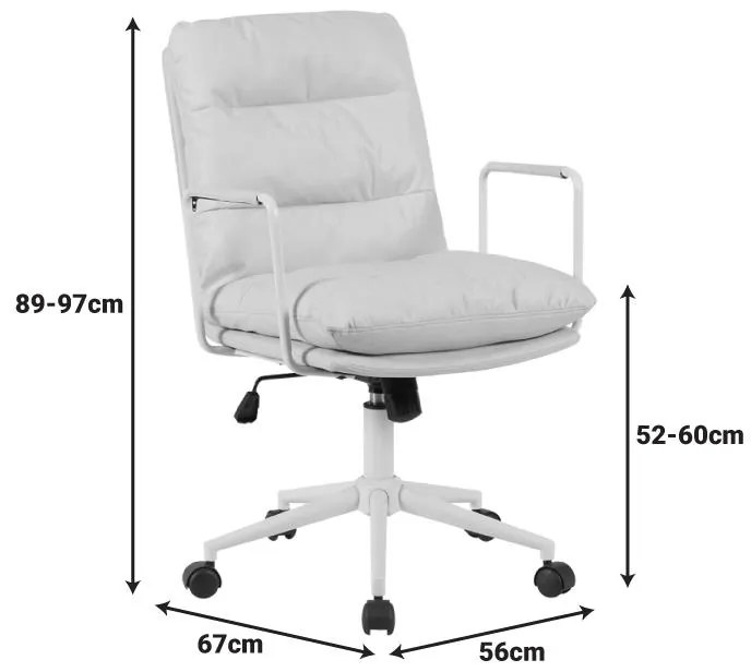 Καρέκλα γραφείου διευθυντη Kreno PES γκρι 56x67x89-97εκ 56x67x97 εκ.