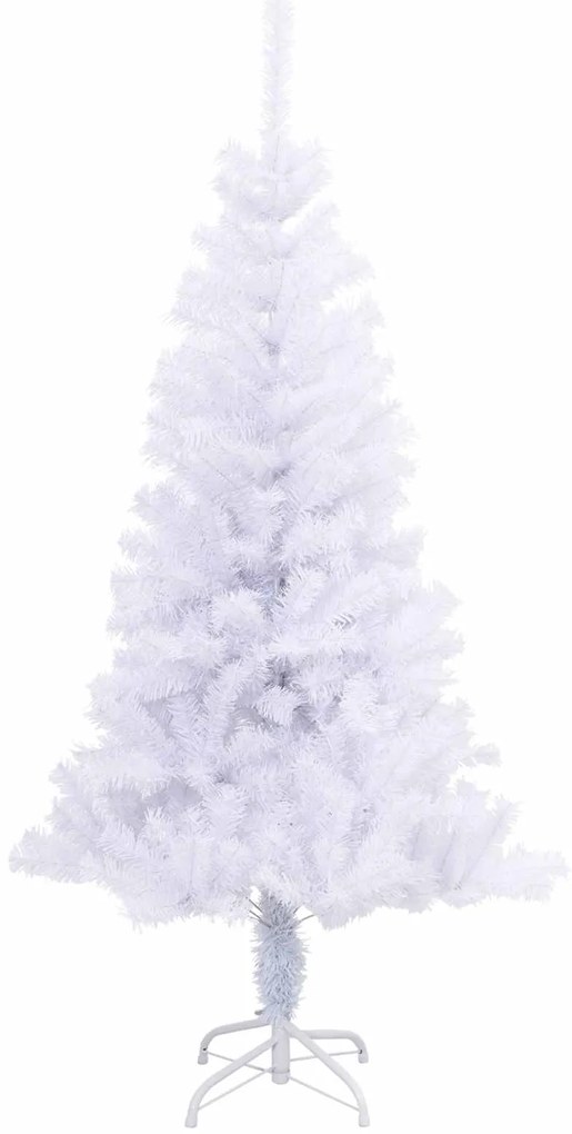 vidaXL Τεχνητό Χριστουγεννιάτικο Δέντρο Λευκό 120 cm PVC και Χάλυβας