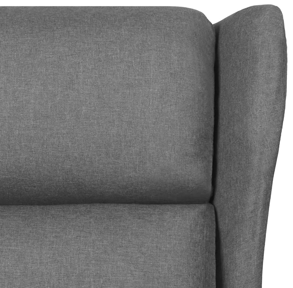 vidaXL Πολυθρόνα Μασάζ Ανοιχτό Γκρι Υφασμάτινη