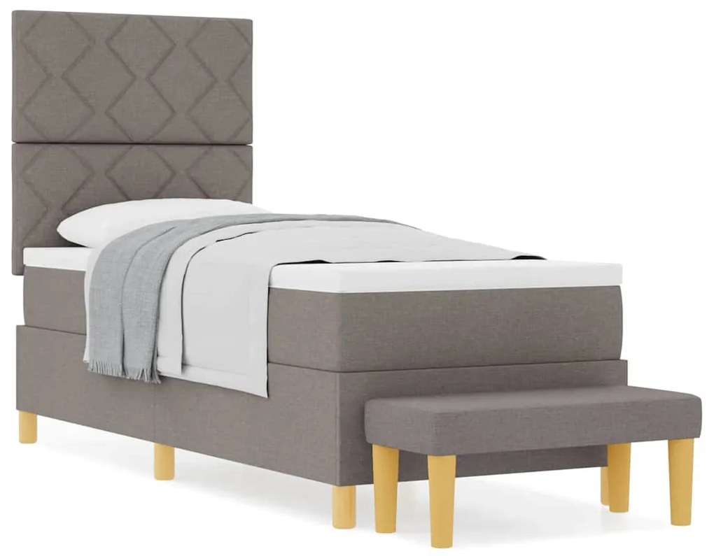 vidaXL Κρεβάτι με ελατήρια με στρώμα Taupe 80 x 200 cm ύφασμα