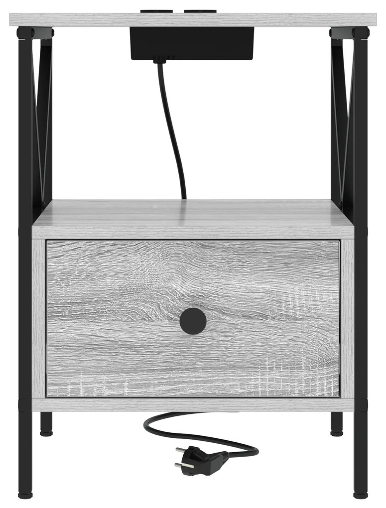 vidaXL Κομοδίνο Γκρι sonoma 41.5 x 40.5 x 55 εκ. Επεξεργασμένο ξύλο