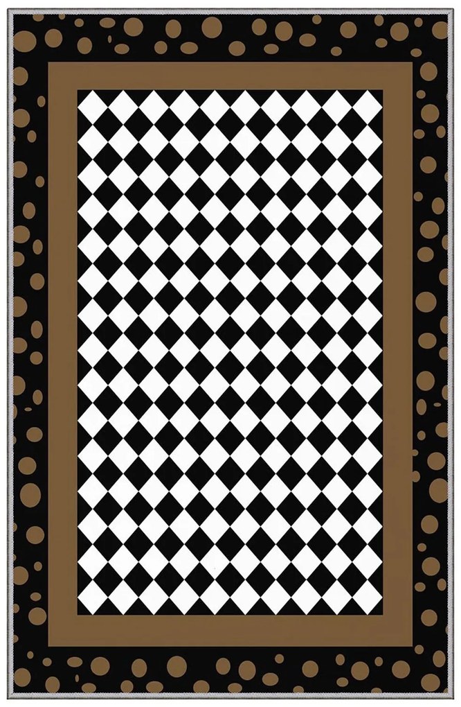 Χαλί Eexfab743 369HFT2495 Black-White-Brown Conceptum Hypnose 100X150cm