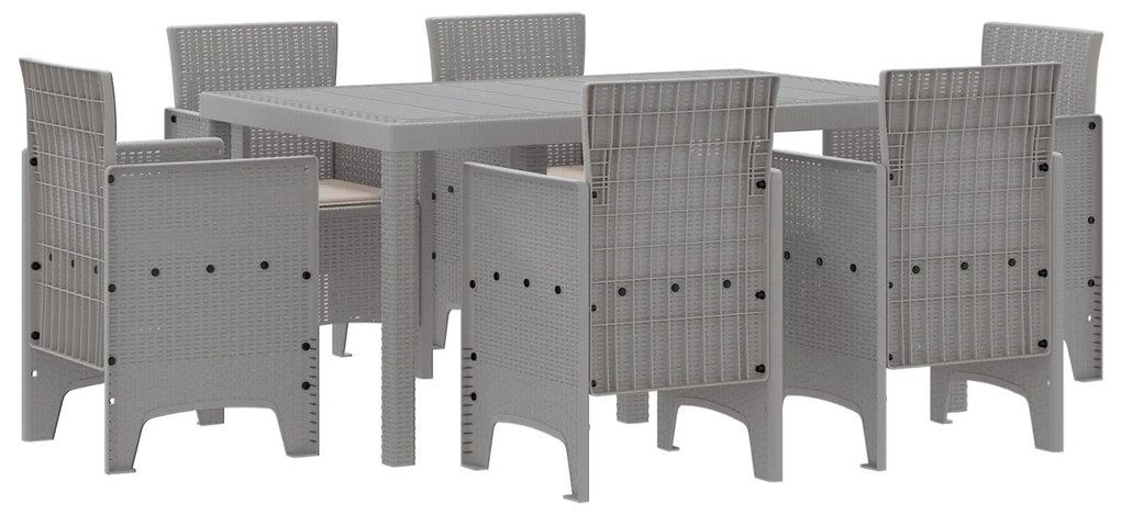 vidaXL Σετ Φαγητού Κήπου 7 pcs Ανοιχτό γκρι Πλαστικό